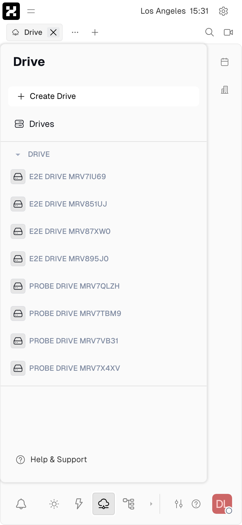 Drive app listing drives (mobile)