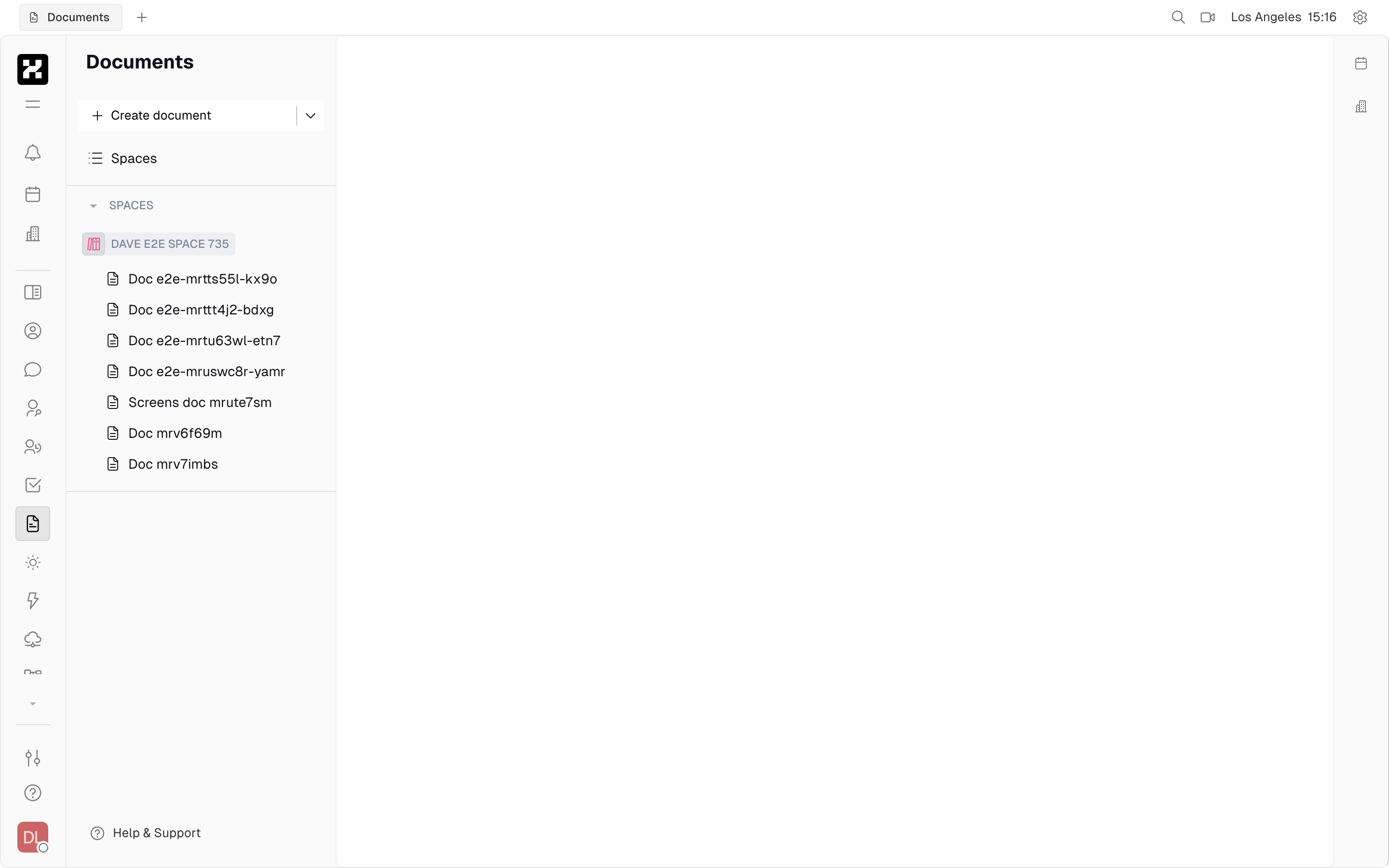 Documents app with the Teamspaces (Spaces) navigator